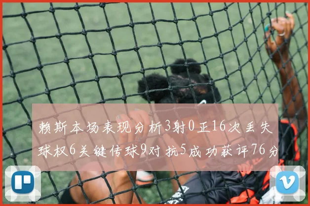 赖斯本场表现分析3射0正16次丢失球权6关键传球9对抗5成功获评76分
